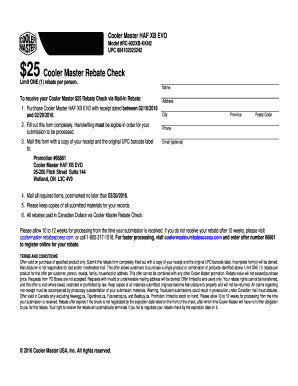 Cooler Master Rebate Form