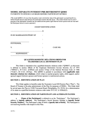 Teamsters Local 830 Pension Plan QDRO