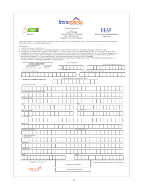 Private Placement Application Form