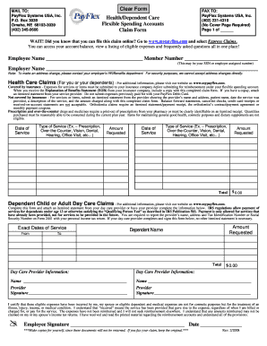 Health and Dependent Care Flexible Spending Account Claim Form