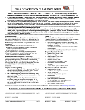 Nebraska Concussion Awareness Form