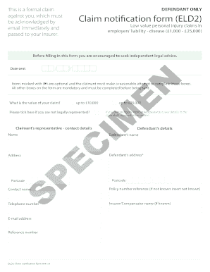 ELD2 Claim Notification Form