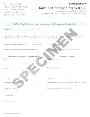 EL2 Claim Notification Form