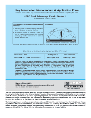 HDFC Dual Advantage Fund Application Form