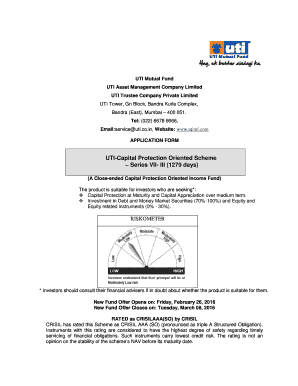 UTI Capital Protection Oriented Scheme Application Form