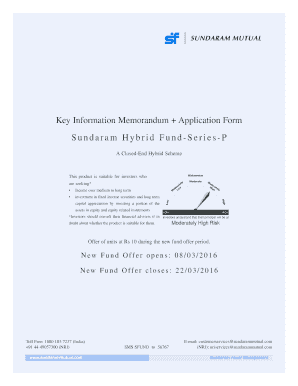 Sundaram Hybrid Fund-Series-P Application Form