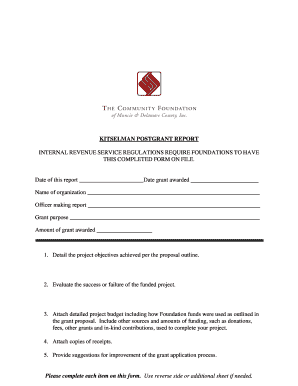 Kitselman Postgrant Report