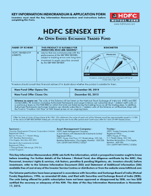 HDFC SENSEX ETF Application Form