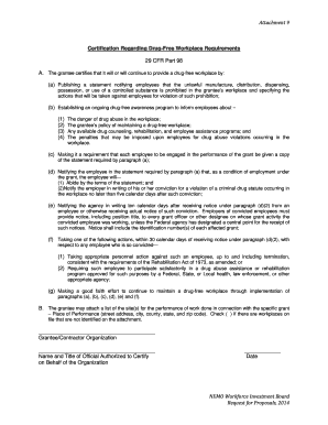 Drug-Free Workplace Certification
