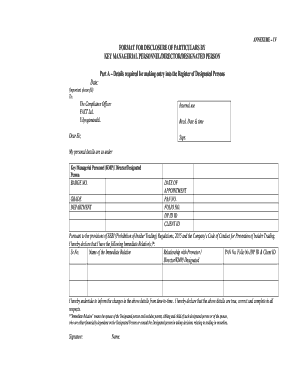 SEBI Insider Trading Disclosure Form