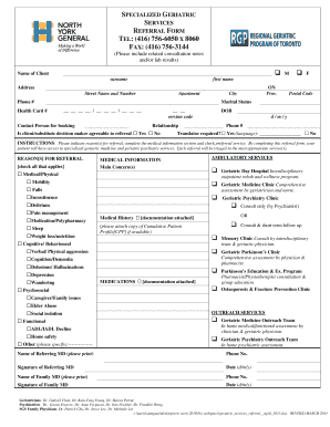 Geriatric Services Referral Form