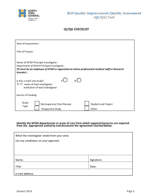 Fillable Online REB Quality ImprovementQuality Assessment QIQA Tool Fax ...