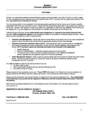 Access 1 Mental Health Services Application