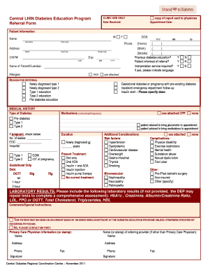 Diabetes Education Program Referral Form