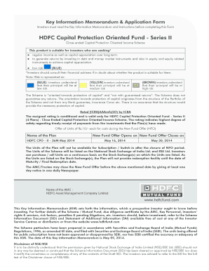 HDFC Capital Protection Fund Application Form