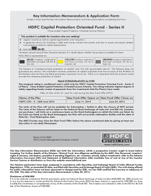 HDFC Capital Protection Oriented Fund Application Form