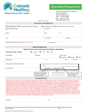 Direct Deposit Request Form