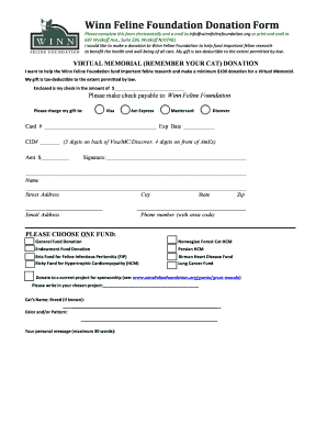 Winn Feline Foundation Donation Form