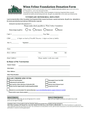 Winn Feline Foundation Donation Form