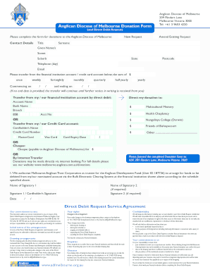 Anglican Diocese of Melbourne Donation Form