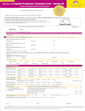 Birla Sun Life Capital Protection Fund Application