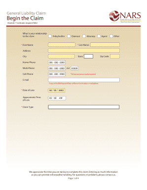 General Liability Claim Form