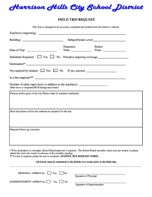 Field Trip Request Form