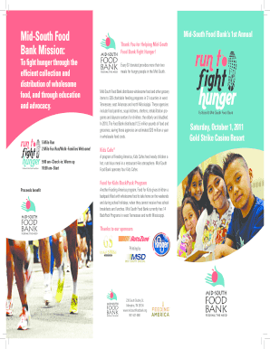 Mid-South Food Bank Run to Fight Hunger Registration Form