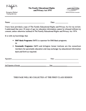 Family Educational Rights and Privacy Act Consent Form
