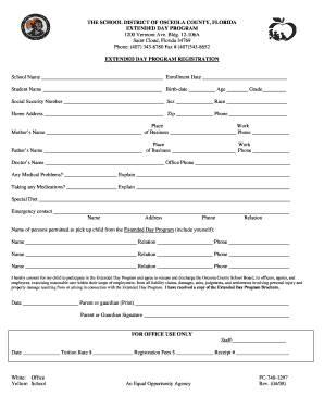 Osceola County Extended Day Program Registration
