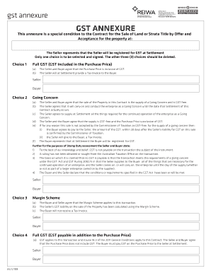 GST Annexure for Western Australia Real Estate