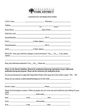 Child Participant Information Form