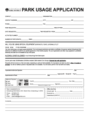Park Usage Application