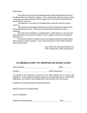 Authorization to Administer Medication