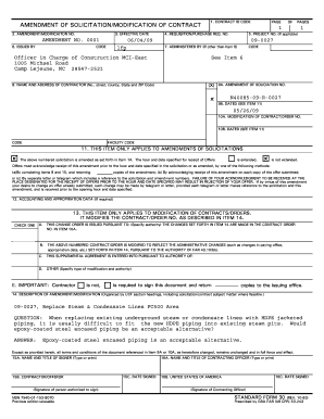 Amendment of Solicitation Modification of Contract