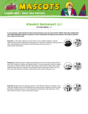 Student Worksheet 2.1 - Is it Fair When