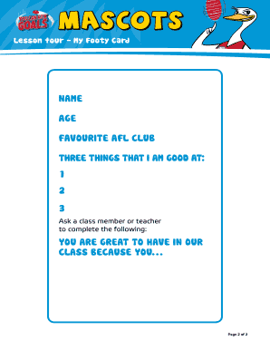 My Footy Card
