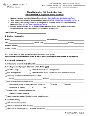 Disability Services Registration Form