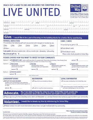 United Way Donation Form