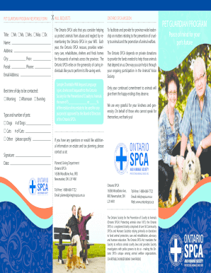Pet Guardian Program Response Form