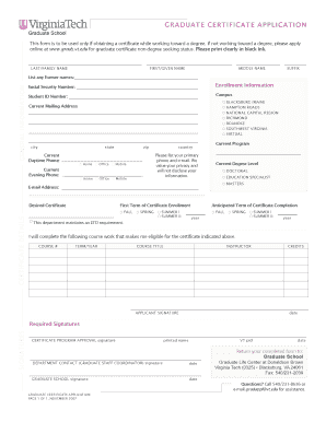 Graduate Certificate Application