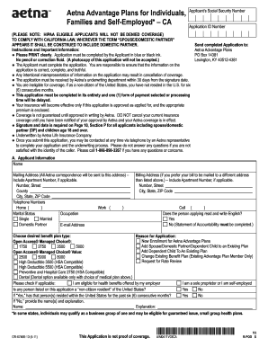 Aetna Advantage Plans Application