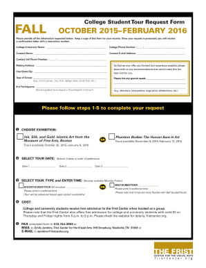 College Student Tour Request Form