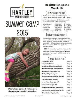 Read the 2016 Summer Camp Brochure - Hartley Nature Center - hartleynature