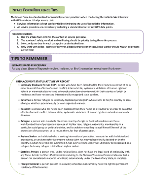 GBV Survivor Intake Form