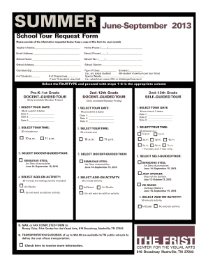 School Tour Request Form
