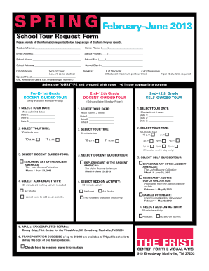School Tour Request Form