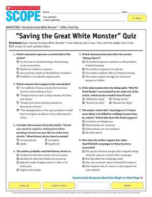 Language Arts Magazine Quiz