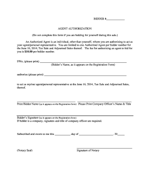 Agent Authorization Form