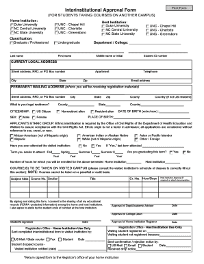 Interinstitutional Approval Form